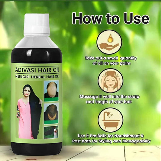 Adivasi Neelgiri Herbal Hair Oil - BUY 1 GET 1 FREE